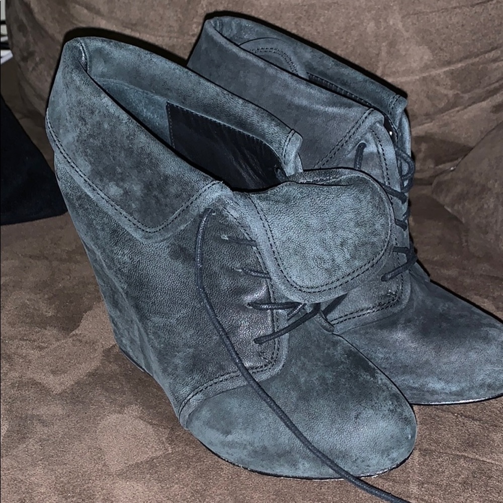 Size 8 Elizabeth and James wedge booties.